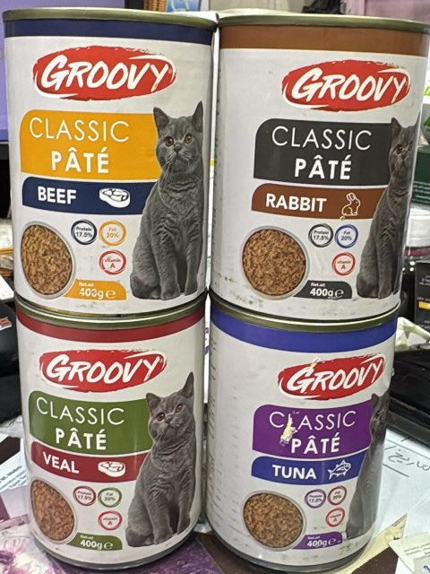 اكل قطط جاهزويتGROOVY ADULT CATS.CLASSIC PATE.400GM