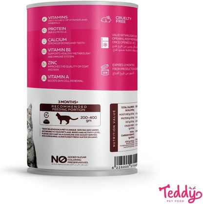 طعام قطط رطب تيدي سلمون (Teddy Cat Wet Food Salmon 400g)